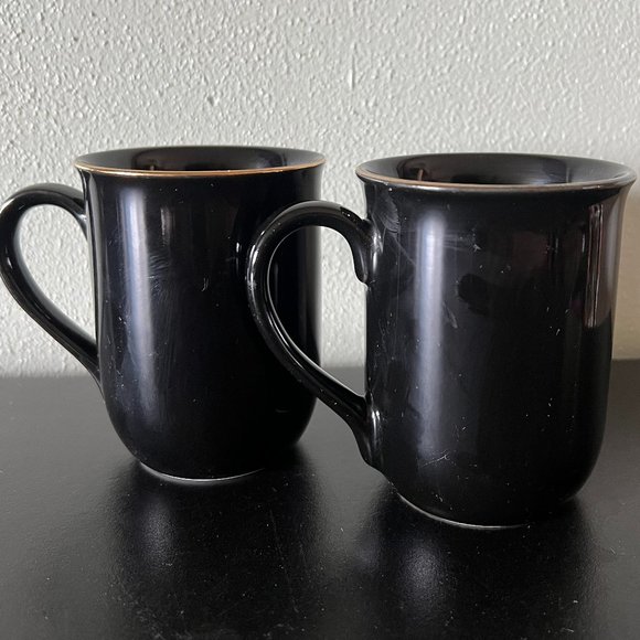 Pair of Otagiri Japan Mugs ~ Hummingbird ~ Duck ~ Black w/ Metallic Gold - Picture 6 of 9